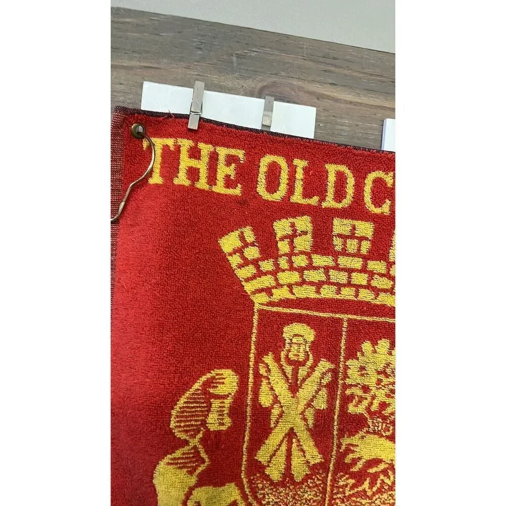 Vintage St. Andrews Scotland Red The Old Course Golf Towel Red Yellow 17
